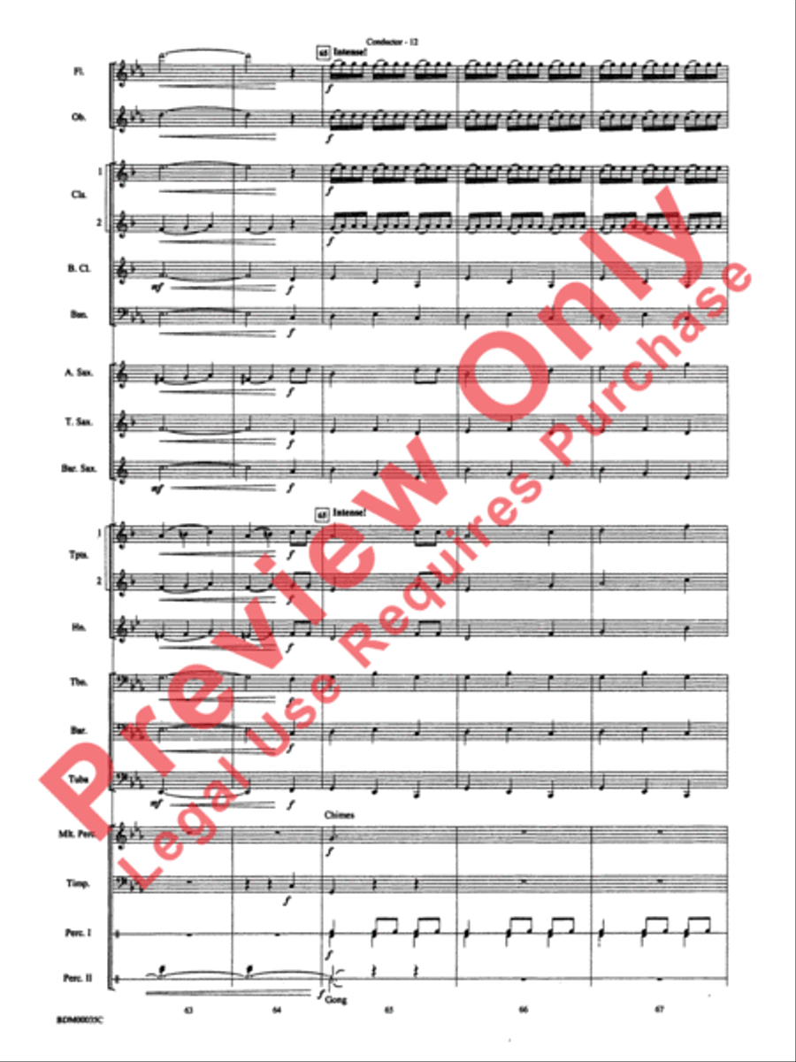 Tribal War Chant Concert Band scores gallery preview page 15