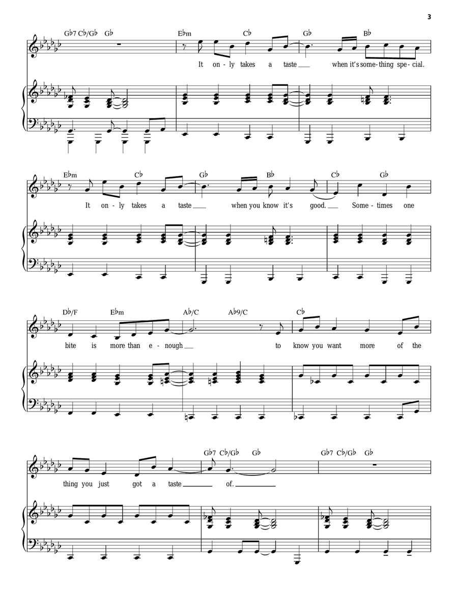 It Only Takes A Taste (from Waitress The Musical) Voice scores gallery preview page 3