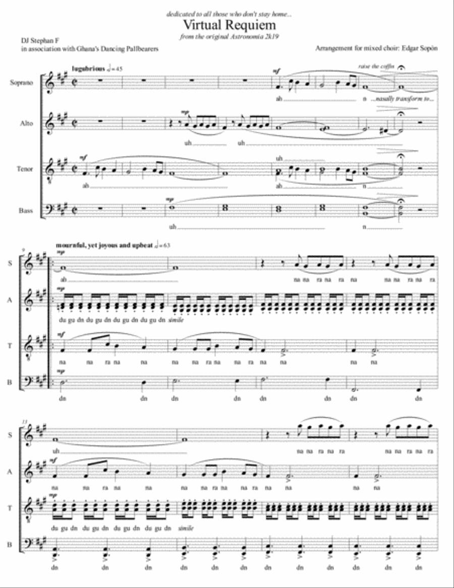 Coffin Dance 4-Part scores gallery preview page 1