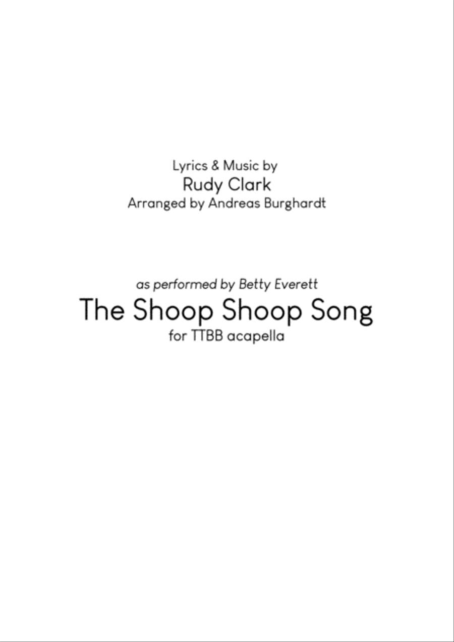 The Shoop Shoop Song (it's In His Kiss) TTBB scores gallery preview page 1