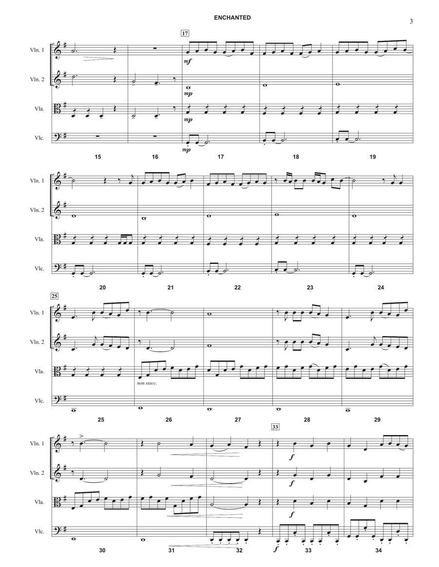 Enchanted String Quartet scores gallery preview page 3