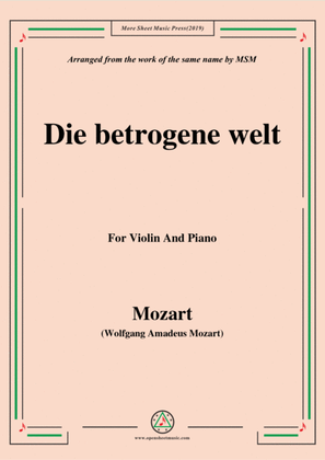 Book cover for Mozart-Die betrogene welt,for Violin and Piano