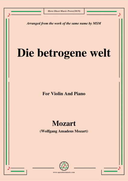 Mozart-Die betrogene welt,for Violin and Piano image number null