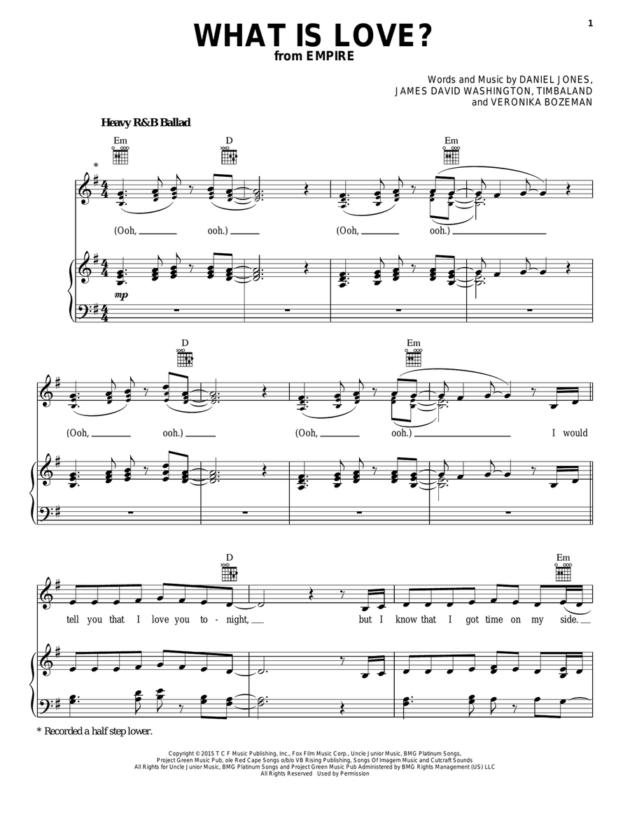 What Is Love What Is Love Piano, Vocal, Guitar scores gallery preview page 1