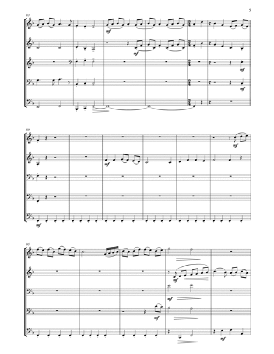 A Christmas Medley for Brass Quintet Brass Quintet scores gallery preview page 6