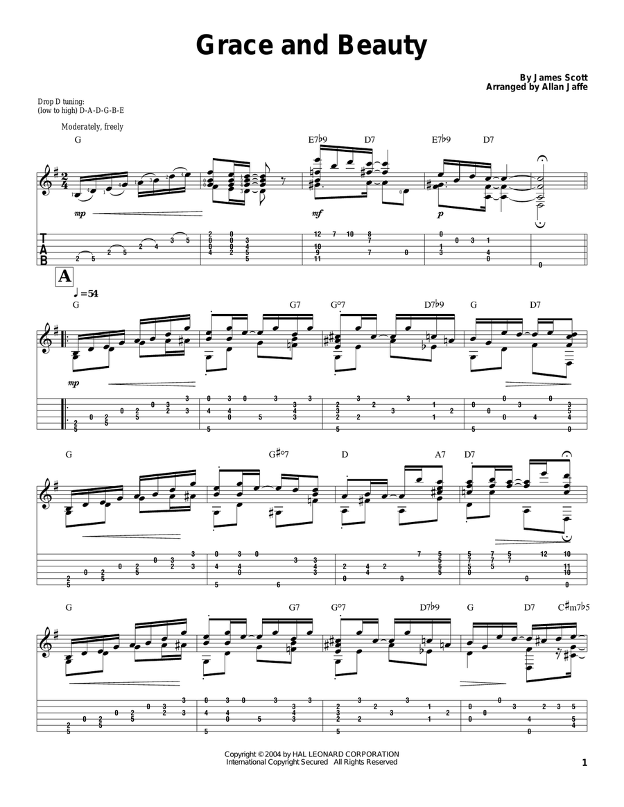 Grace And Beauty Grace And Beauty Electric Guitar scores gallery preview page 1
