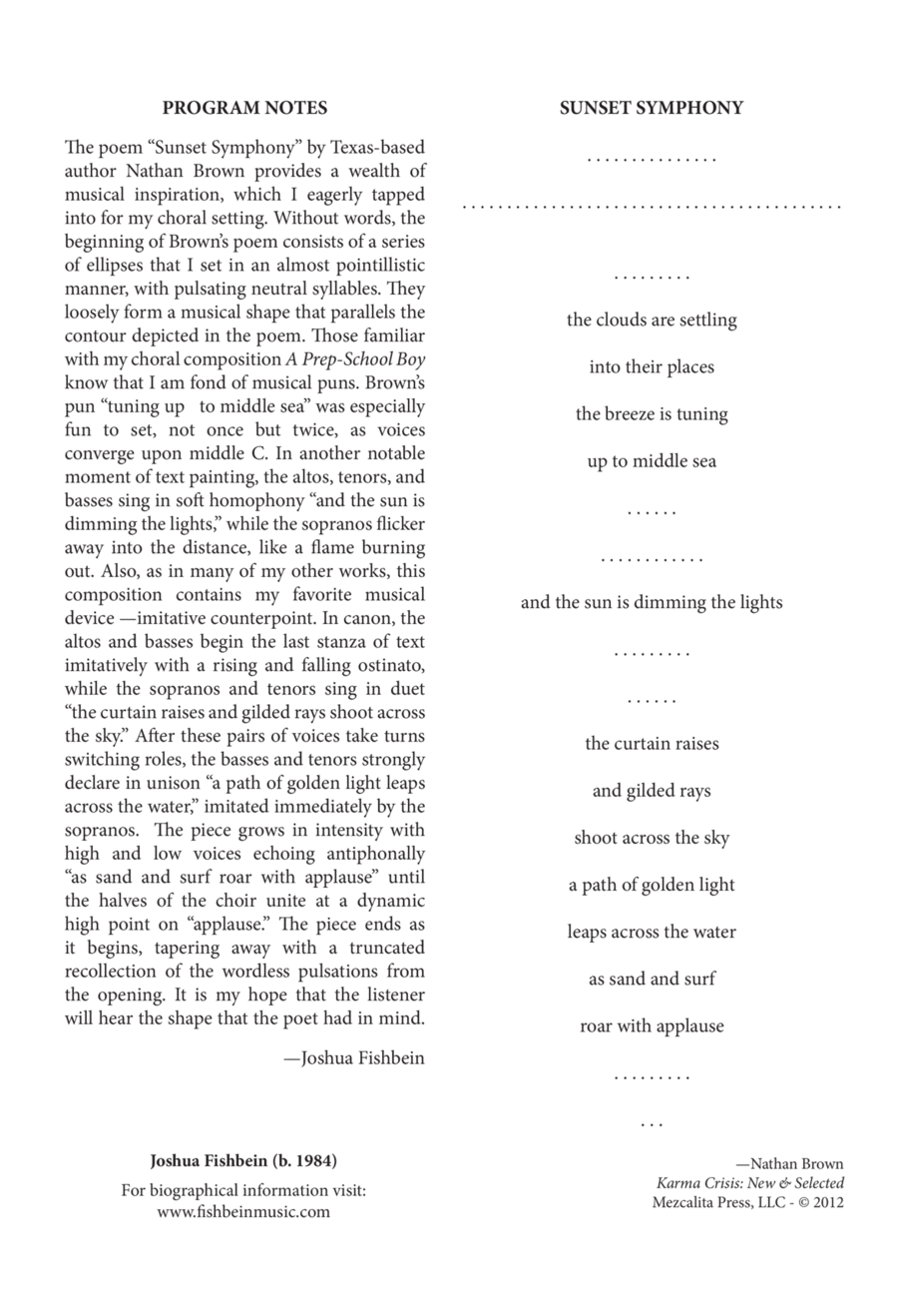 Sunset Symphony Divisi scores gallery preview page 1