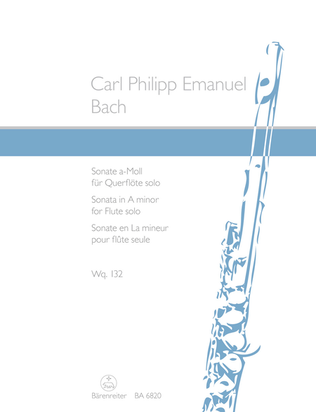 Book cover for Sonate en La mineur for Solo Flute a minor Wq 132