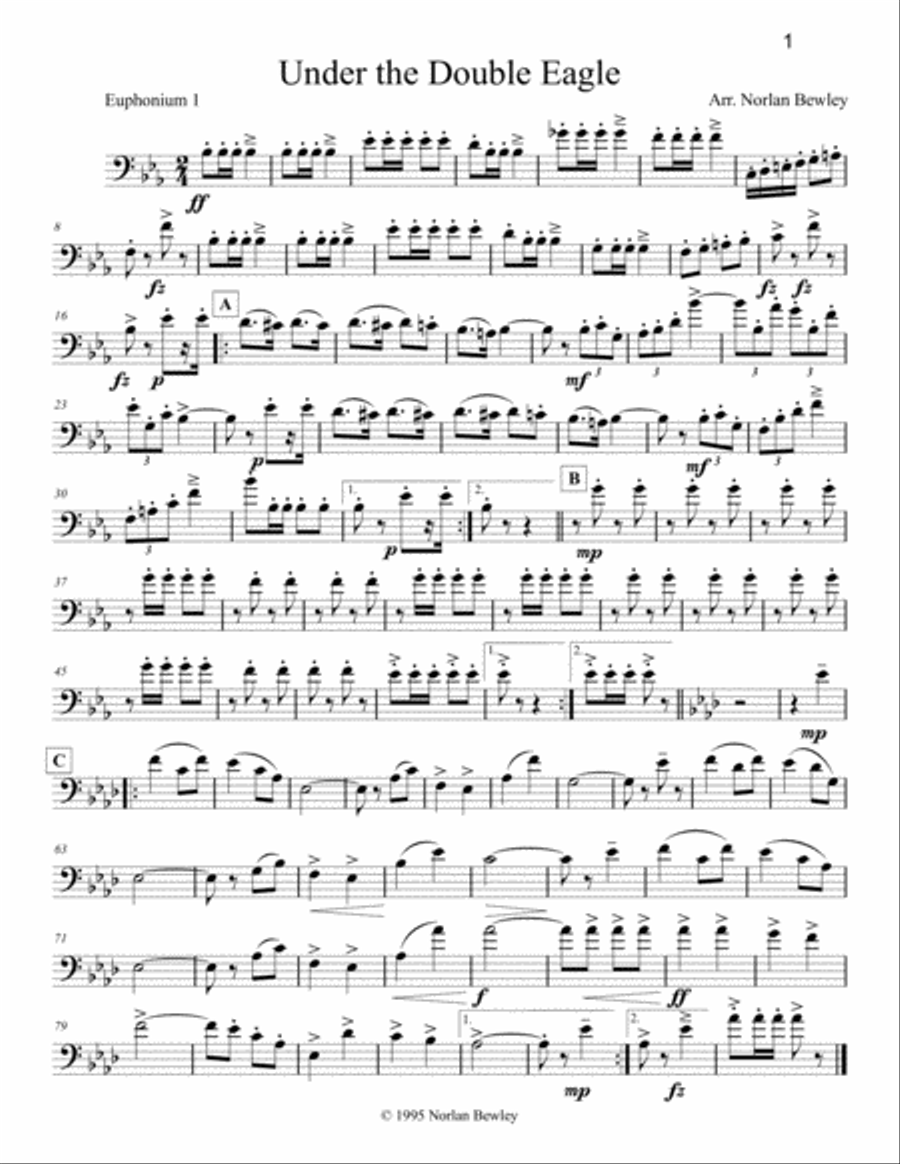 Octubafest Euphonium 1 Bass Clef Part Book - Tuba/Euphonium Quartet Euphonium Quartet scores gallery preview page 3