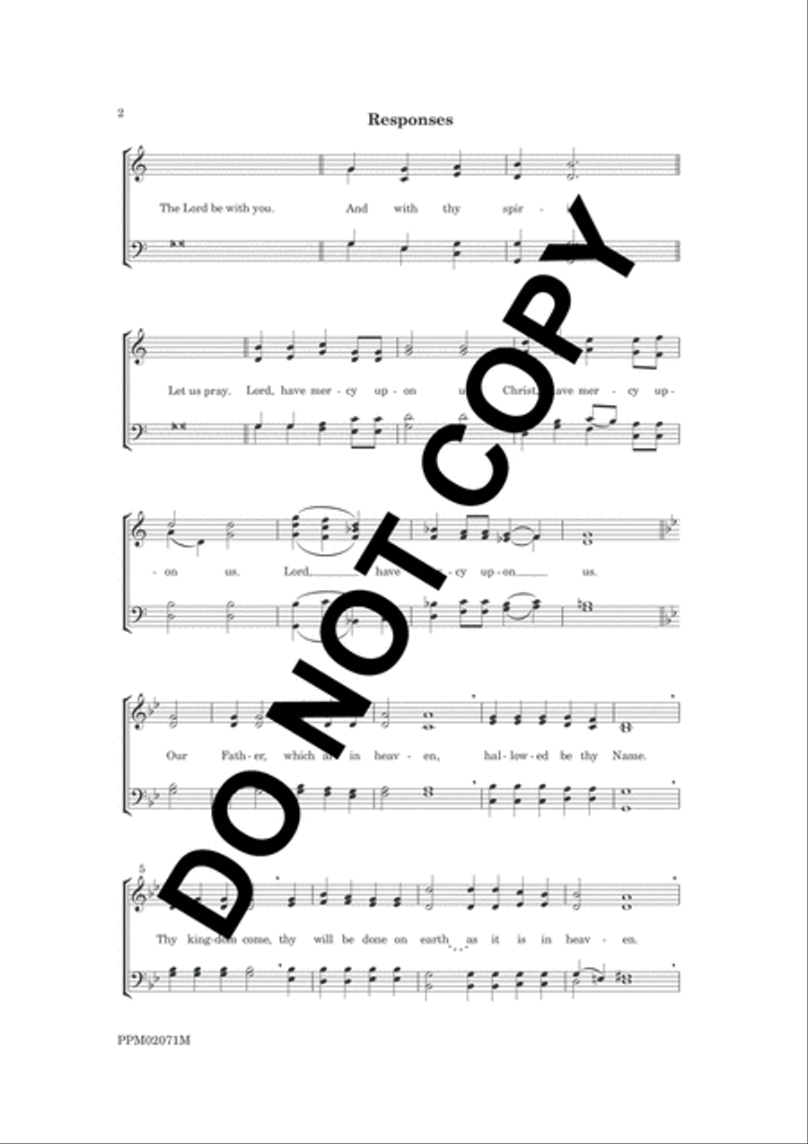 The Bristol Preces and Responses 4-Part scores gallery preview page 5