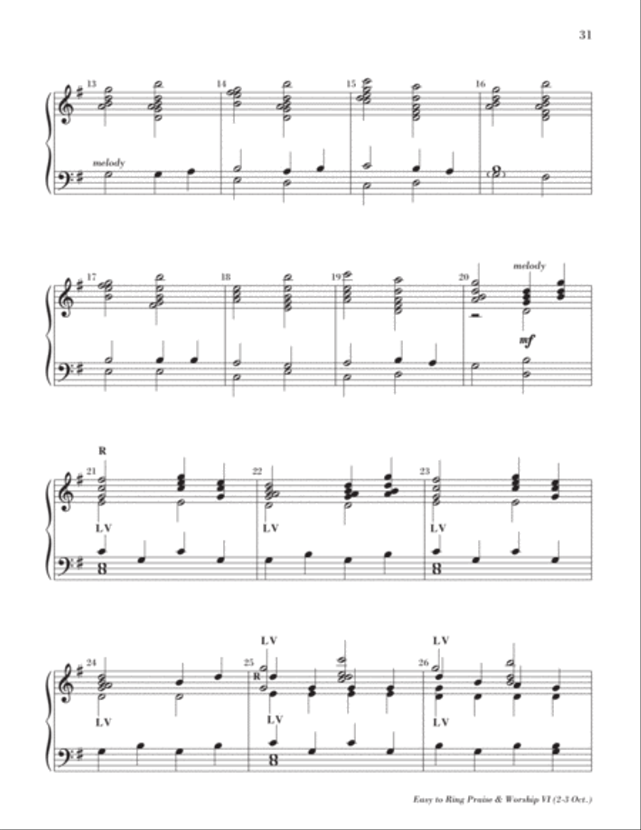 Easy to Ring Praise and Worship 3-Octaves scores gallery preview page 34
