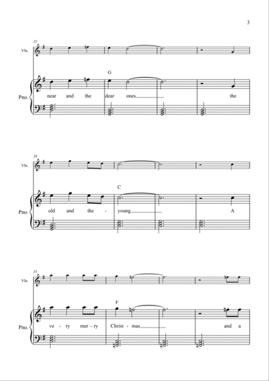 Happy Xmas (War Is Over) Violin Solo scores gallery preview page 3