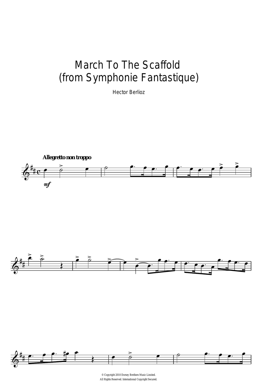 Symphonie Fantastique (4th Movement: March To The Scaffold) Alto Saxophone scores gallery preview page 1