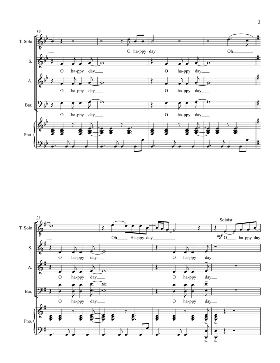 Oh Happy Day 4-Part scores gallery preview page 3