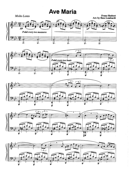 Ave Maria (Schubert) Masterpiece Piano Solo
