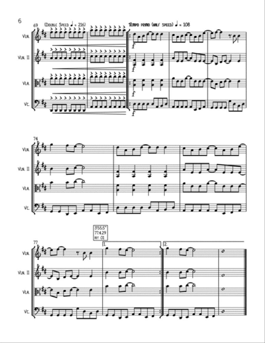Come On Eileen String Trio scores gallery preview page 6
