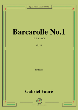 Book cover for G. Fauré-Barcarolle No.1,Op.26