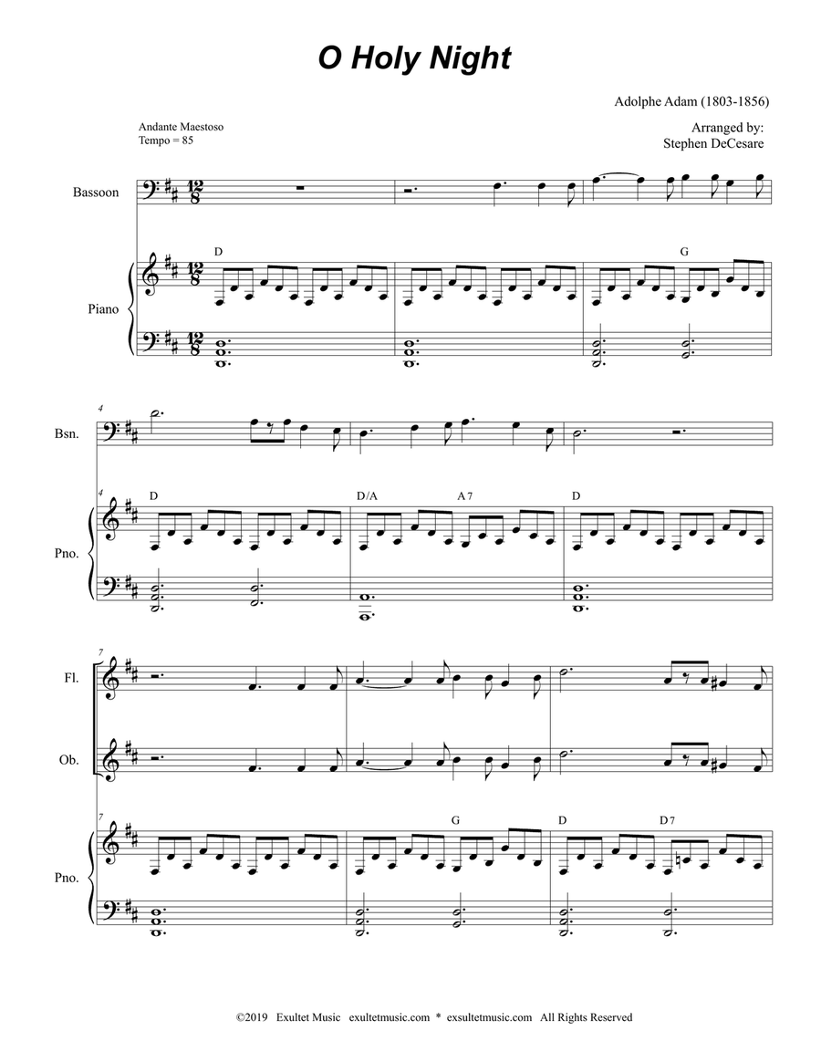 O Holy Night (for Woodwind Trio and Piano) Woodwind Trio scores gallery preview page 2