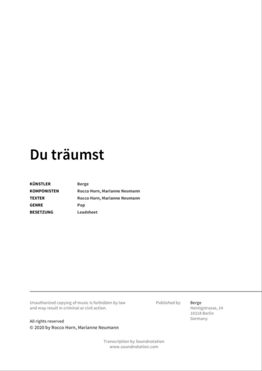 Du träumst Du träumst Score scores gallery preview page 2