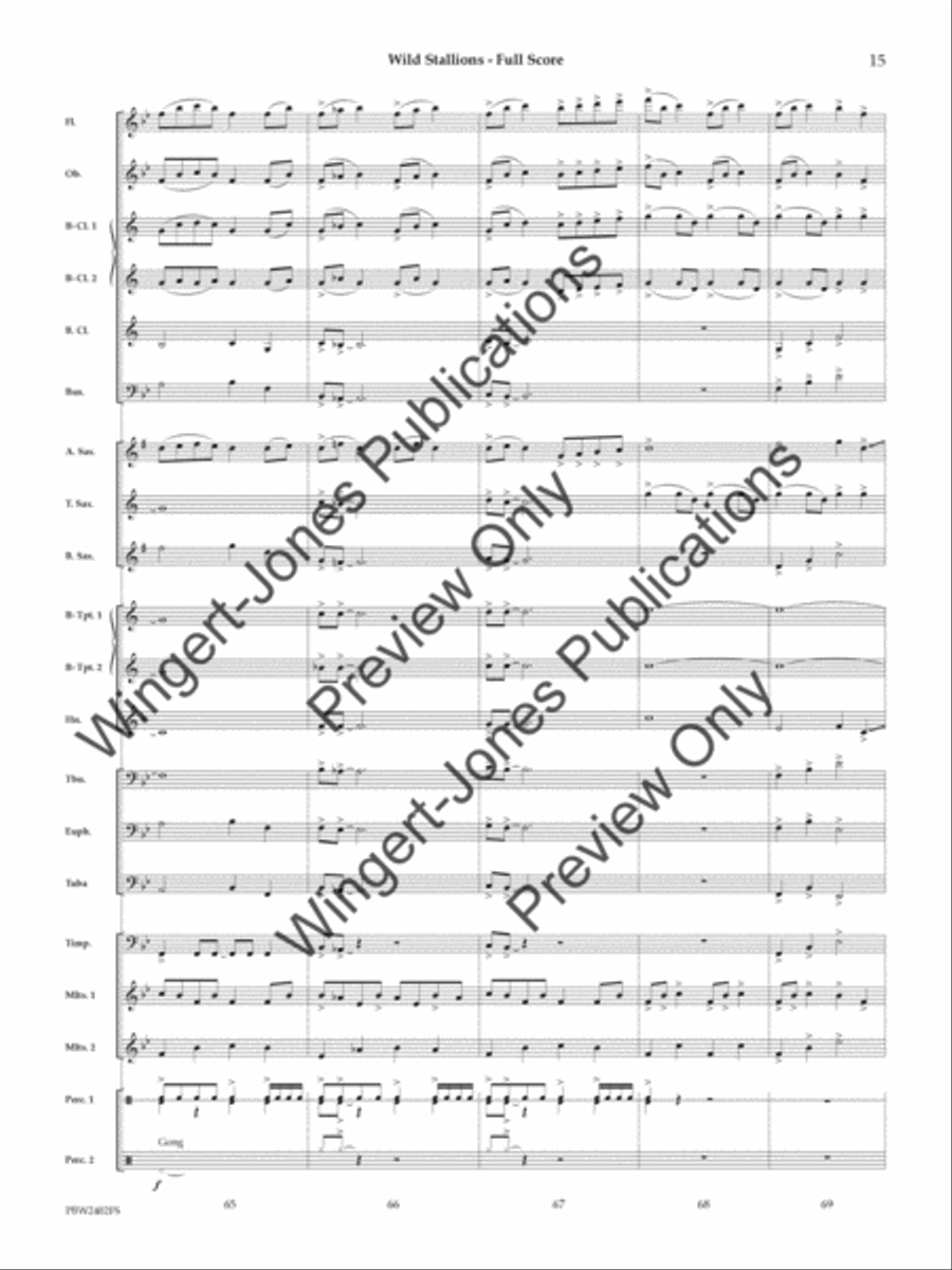 Wild Stallions (Score) Concert Band scores gallery preview page 16