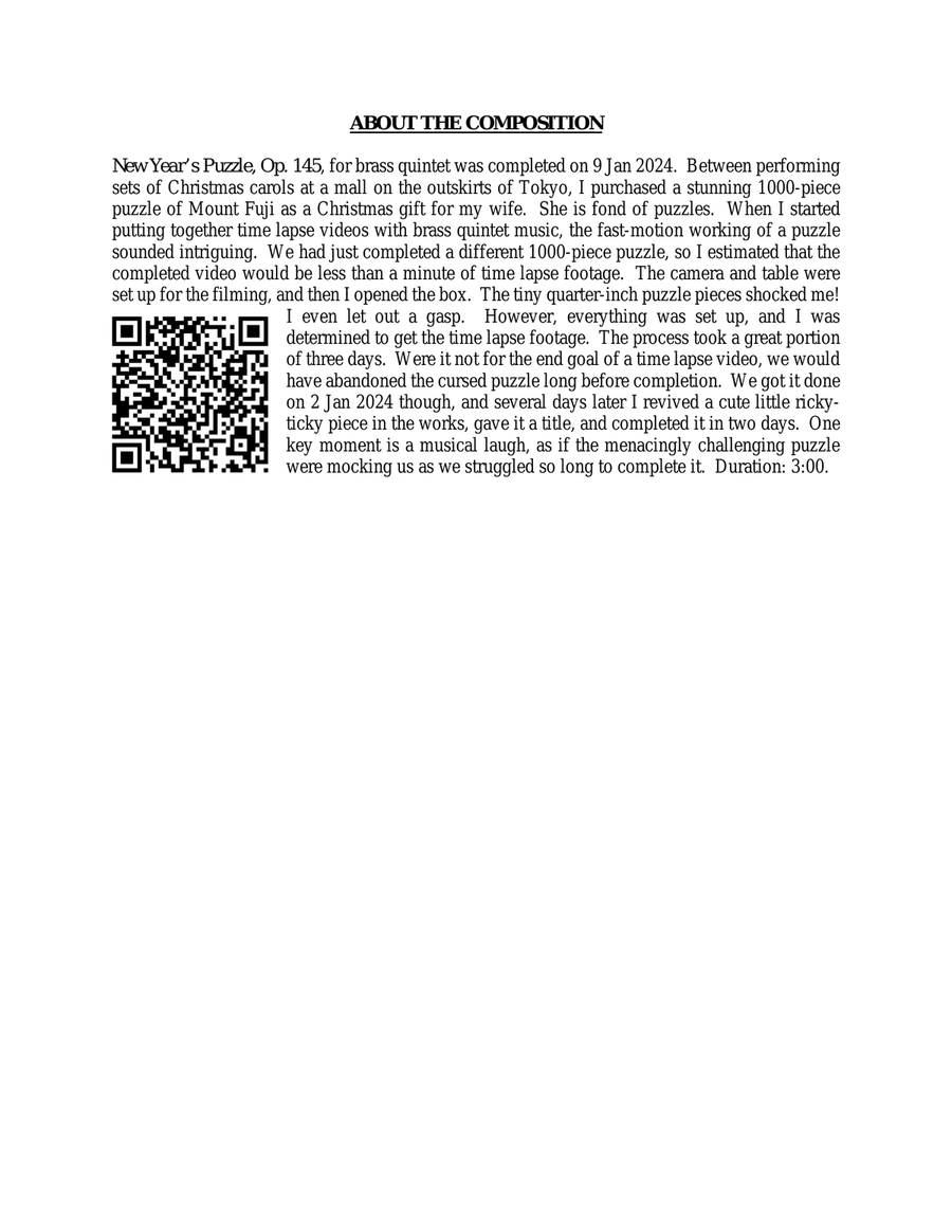 New Year's Puzzle, Op. 145 Brass Quintet scores gallery preview page 4