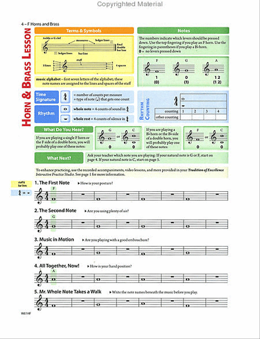 Tradition of Excellence Book 1 - F Horn Concert Band Methods scores gallery preview page 5