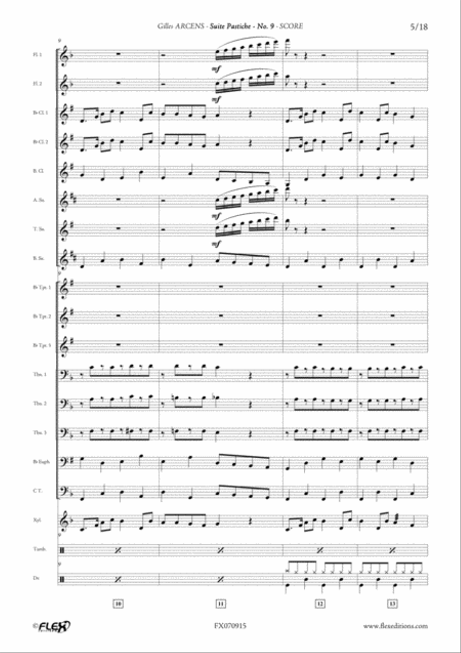 Suite Pastiche: No. 9 Concert Band scores gallery preview page 5