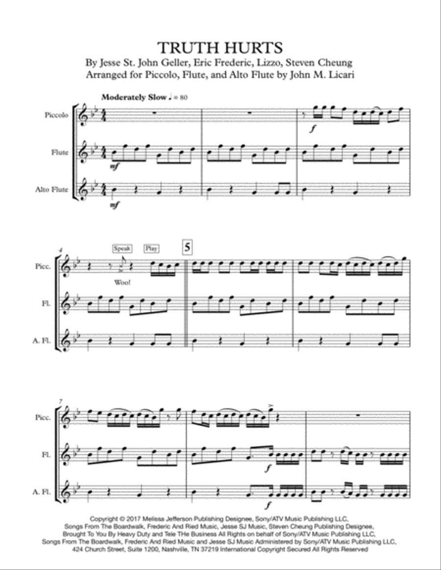 Truth Hurts Woodwind Trio scores gallery preview page 2