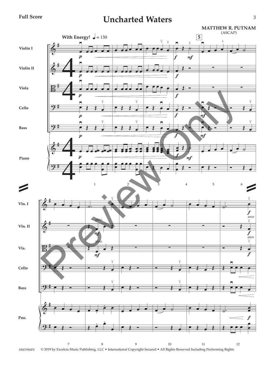 Uncharted Waters (Score) String Orchestra scores gallery preview page 2