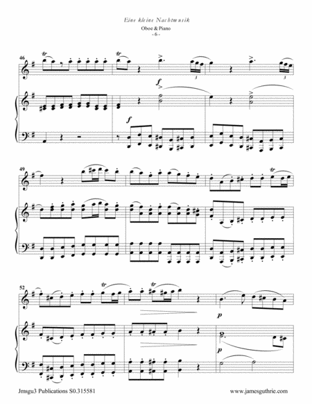 Mozart: Eine kleine Nachtmuisk for Oboe & Piano image number null