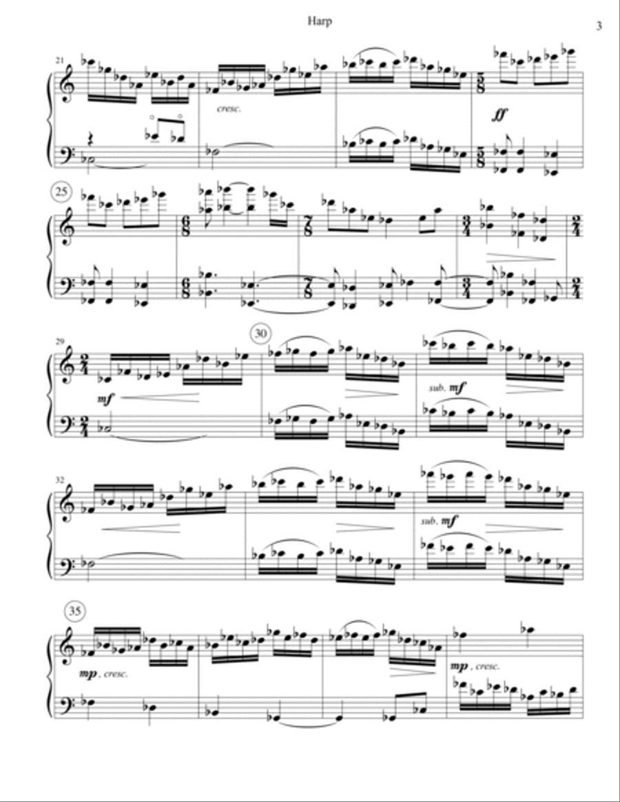 Toccata Fantasy II for Harp Solo Harp scores gallery preview page 5