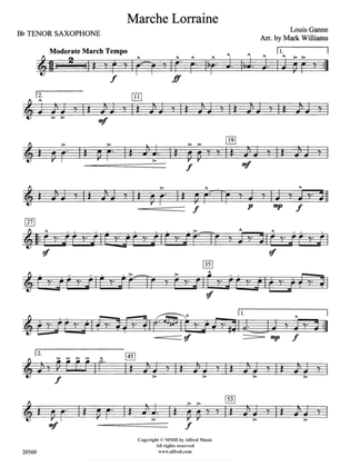 Marche Lorraine: B-flat Tenor Saxophone