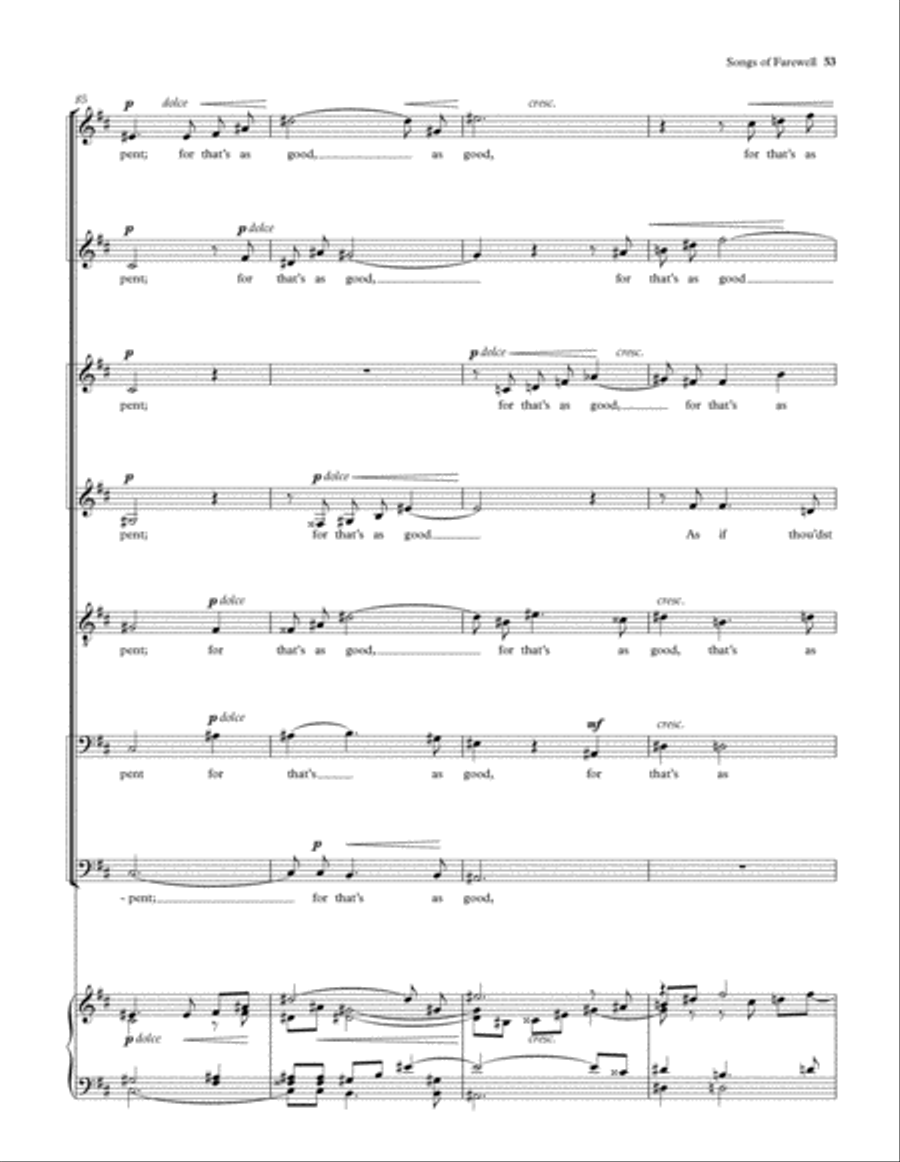 Songs of Farewell Divisi scores gallery preview page 54