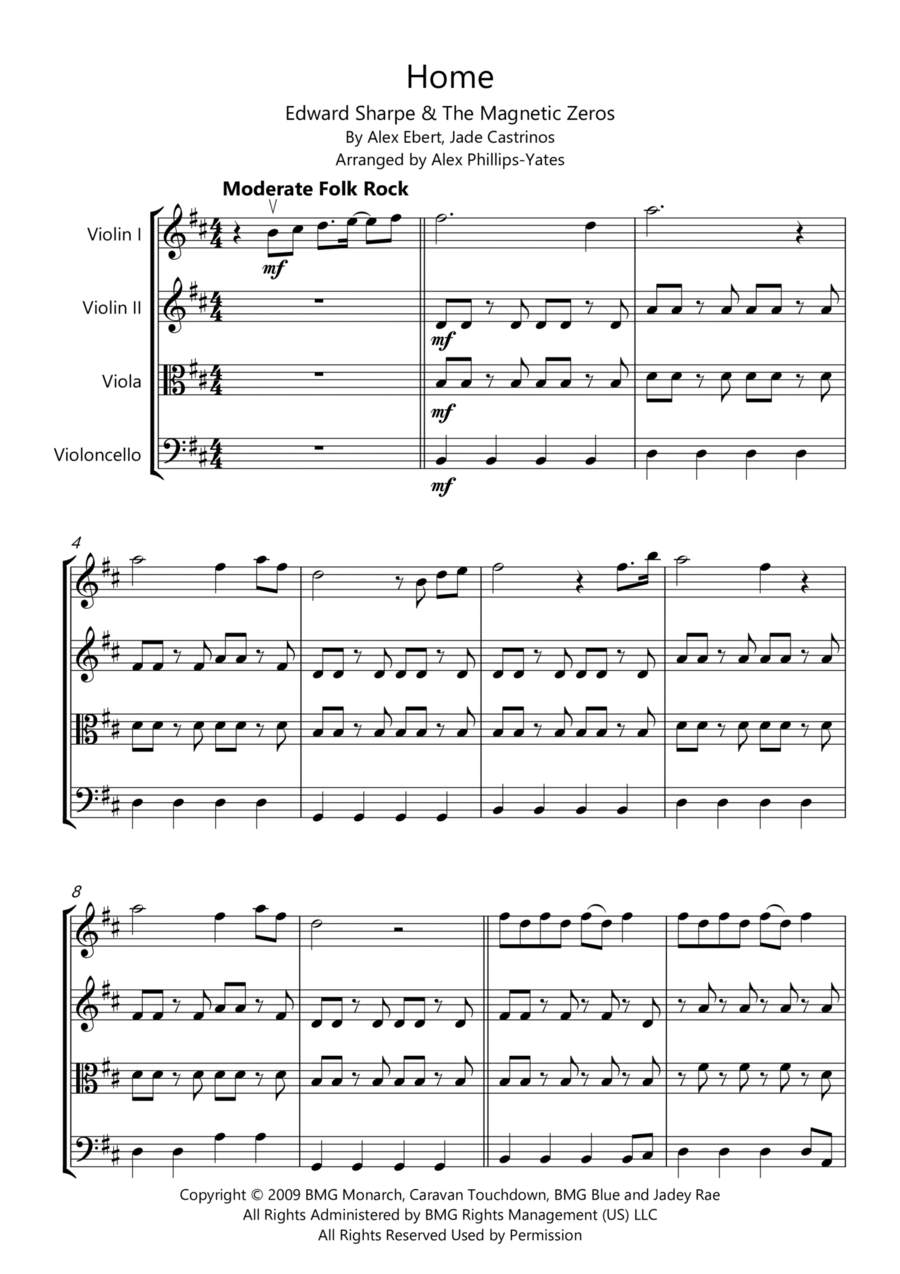 Home String Quartet scores gallery preview page 1