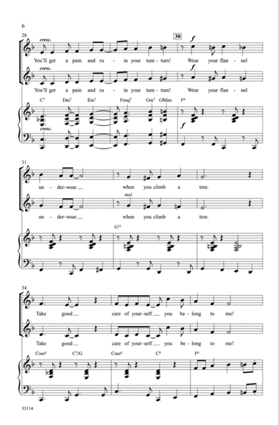 Button Up Your Overcoat Choir scores gallery preview page 5