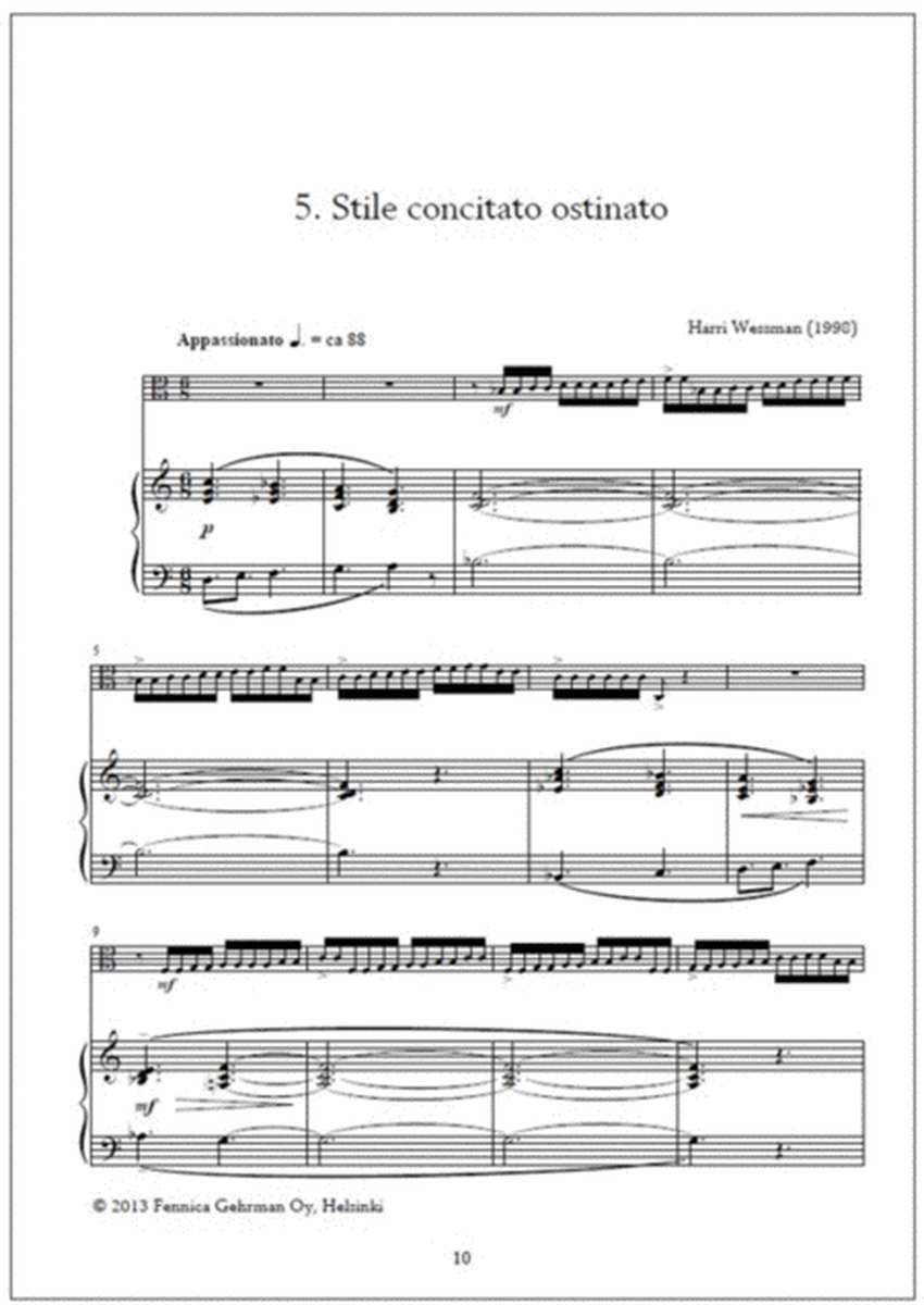Summer Variations for viola and piano