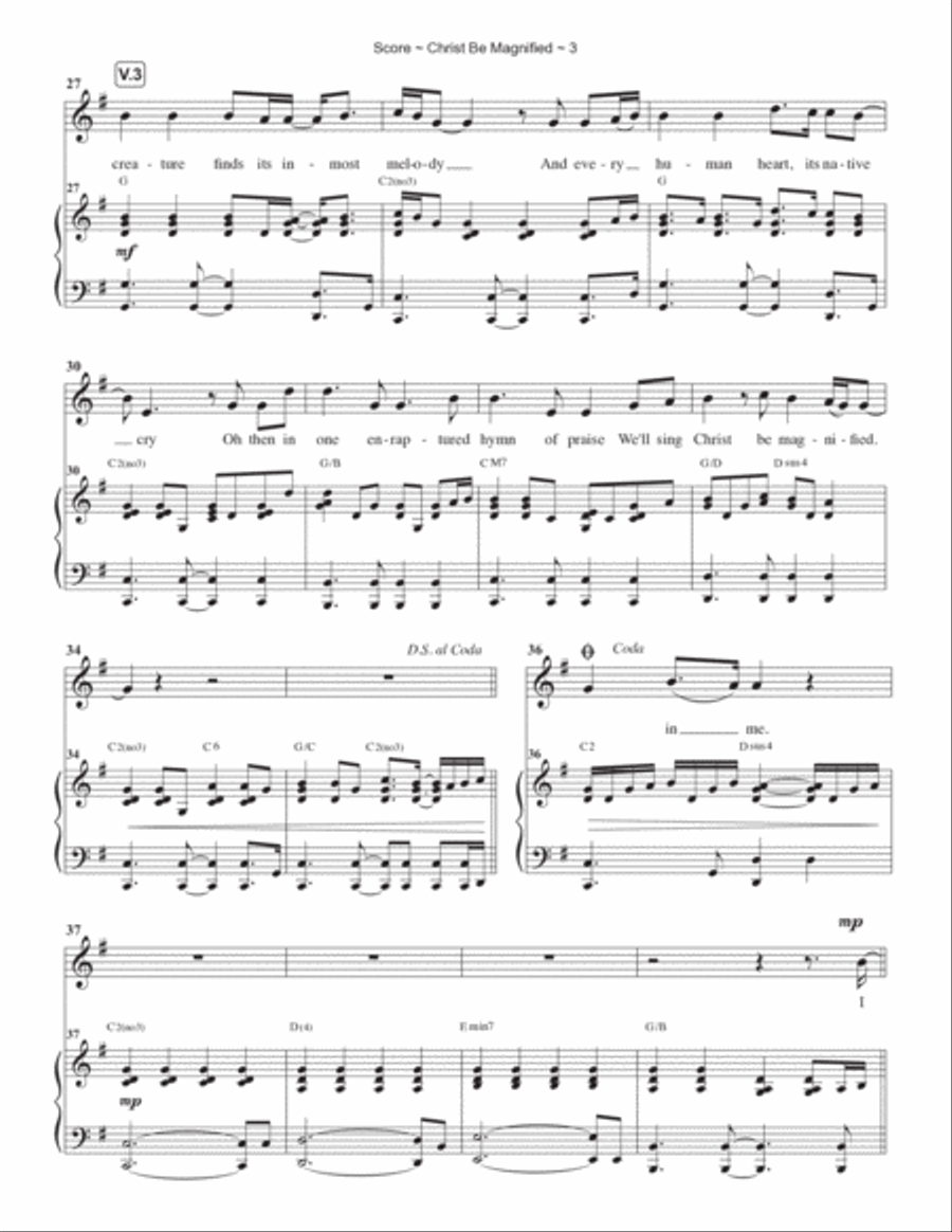 Christ Be Magnified Christ Be Magnified Piano, Vocal, Guitar scores gallery preview page 4
