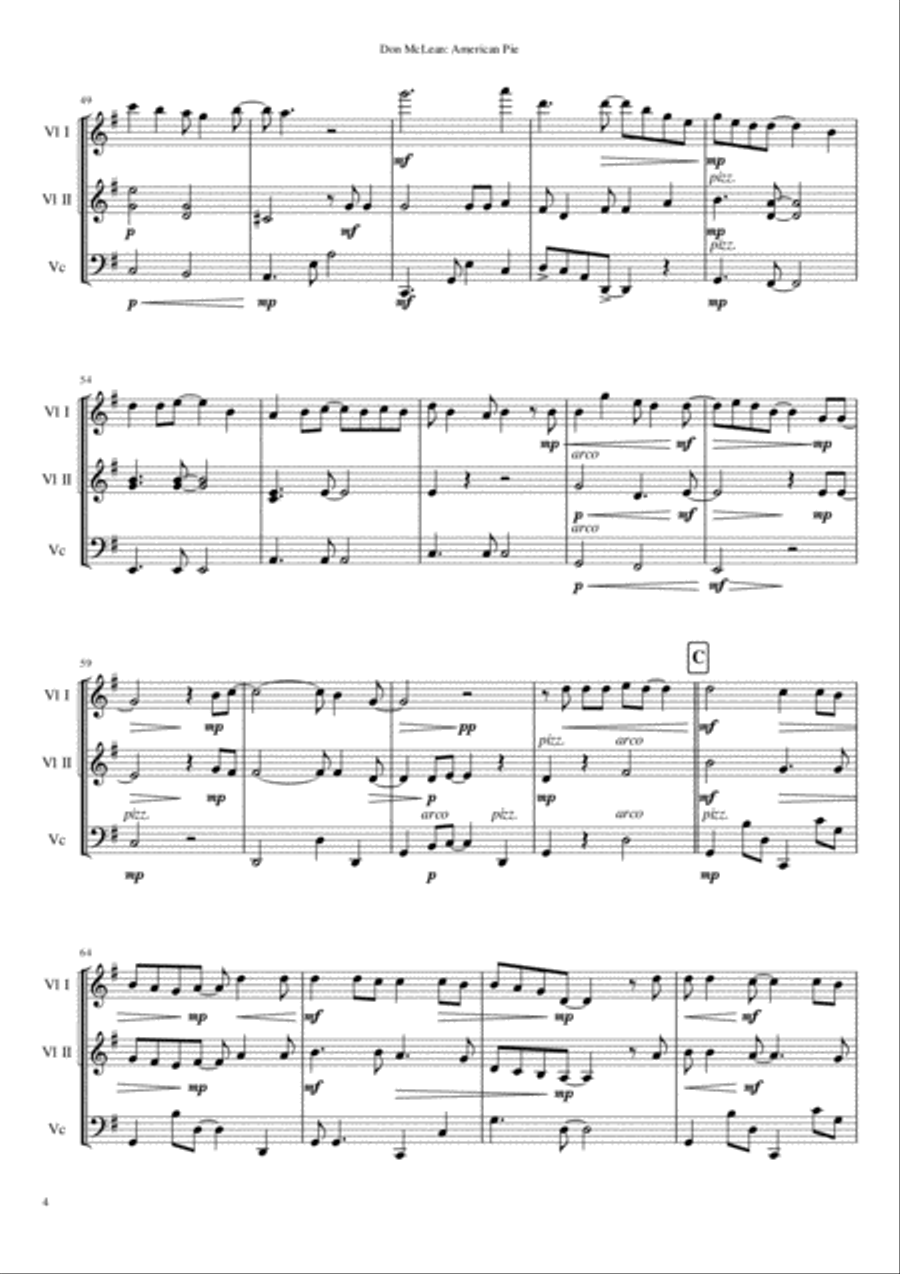 American Pie String Trio scores gallery preview page 6