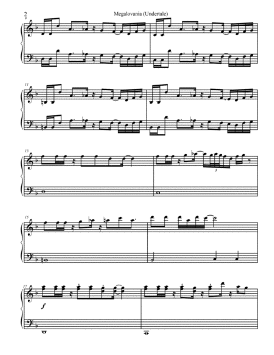 MEGALOVANIA (from Undertale) Small Ensemble scores gallery preview page 2