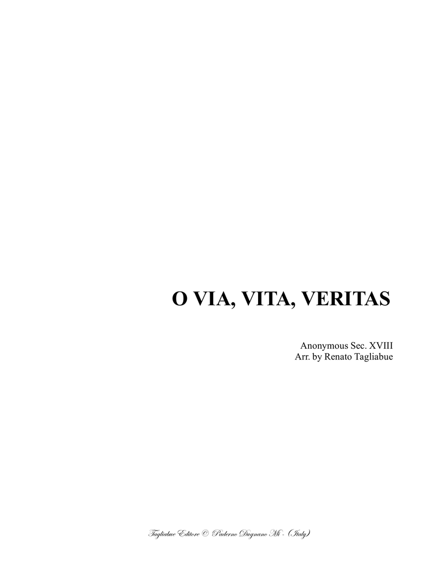 O VIA, VITA, VERITAS - Arr. for Brass Quintet with parts Brass Quintet scores gallery preview page 1