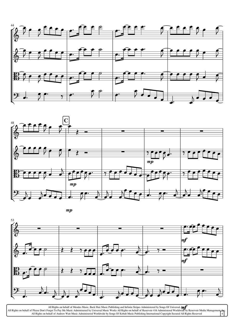 Senorita String Quartet scores gallery preview page 4
