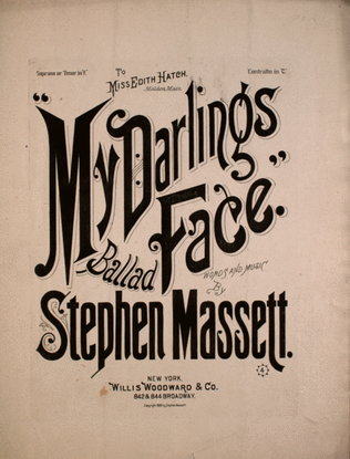 Book cover for My Darling's Face. Ballad