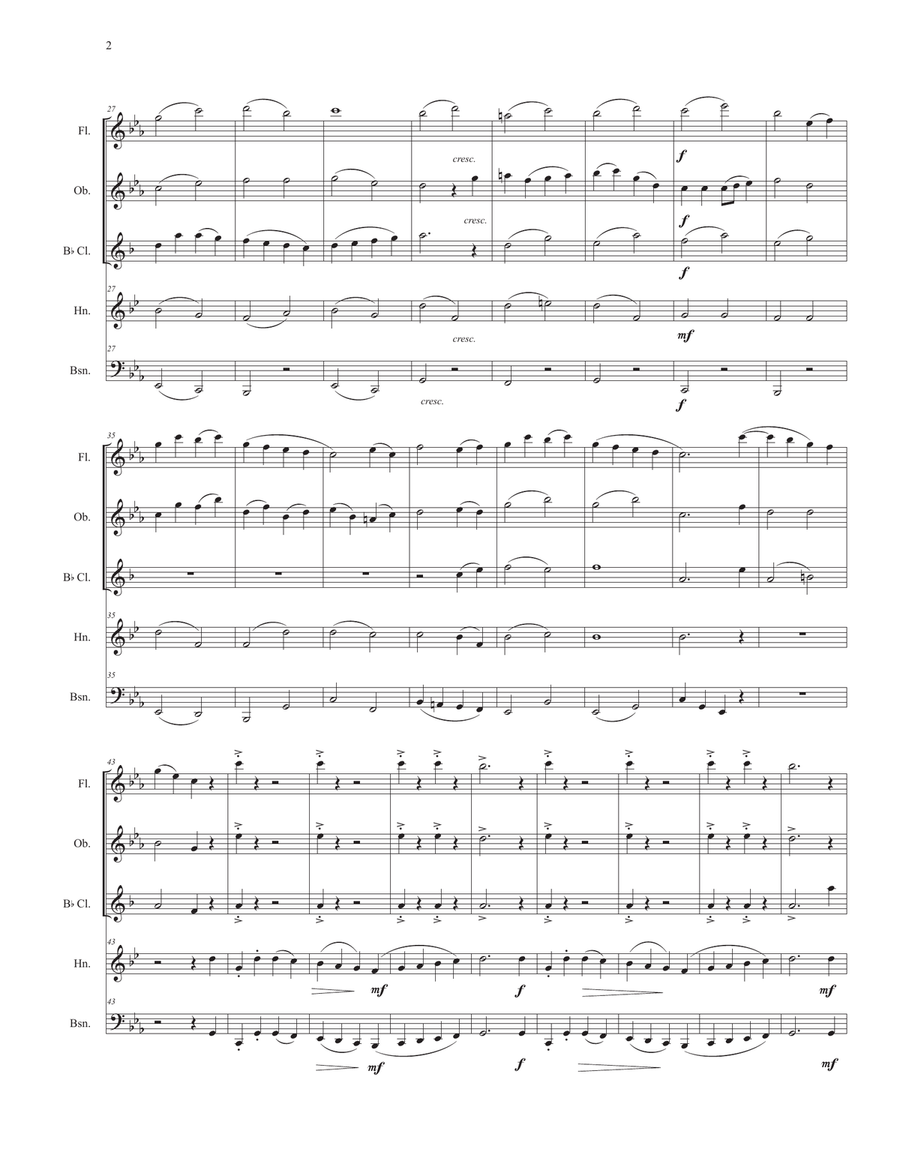 Three Carols for Woodwind Quintet Woodwind Quintet scores gallery preview page 4
