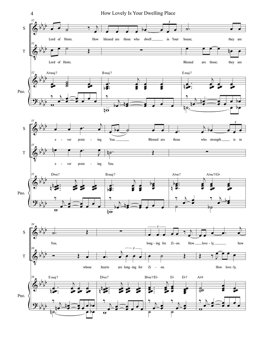 How Lovely Is Your Dwelling Place (2-part choir - (Soprano and Tenor) 2-Part scores gallery preview page 4