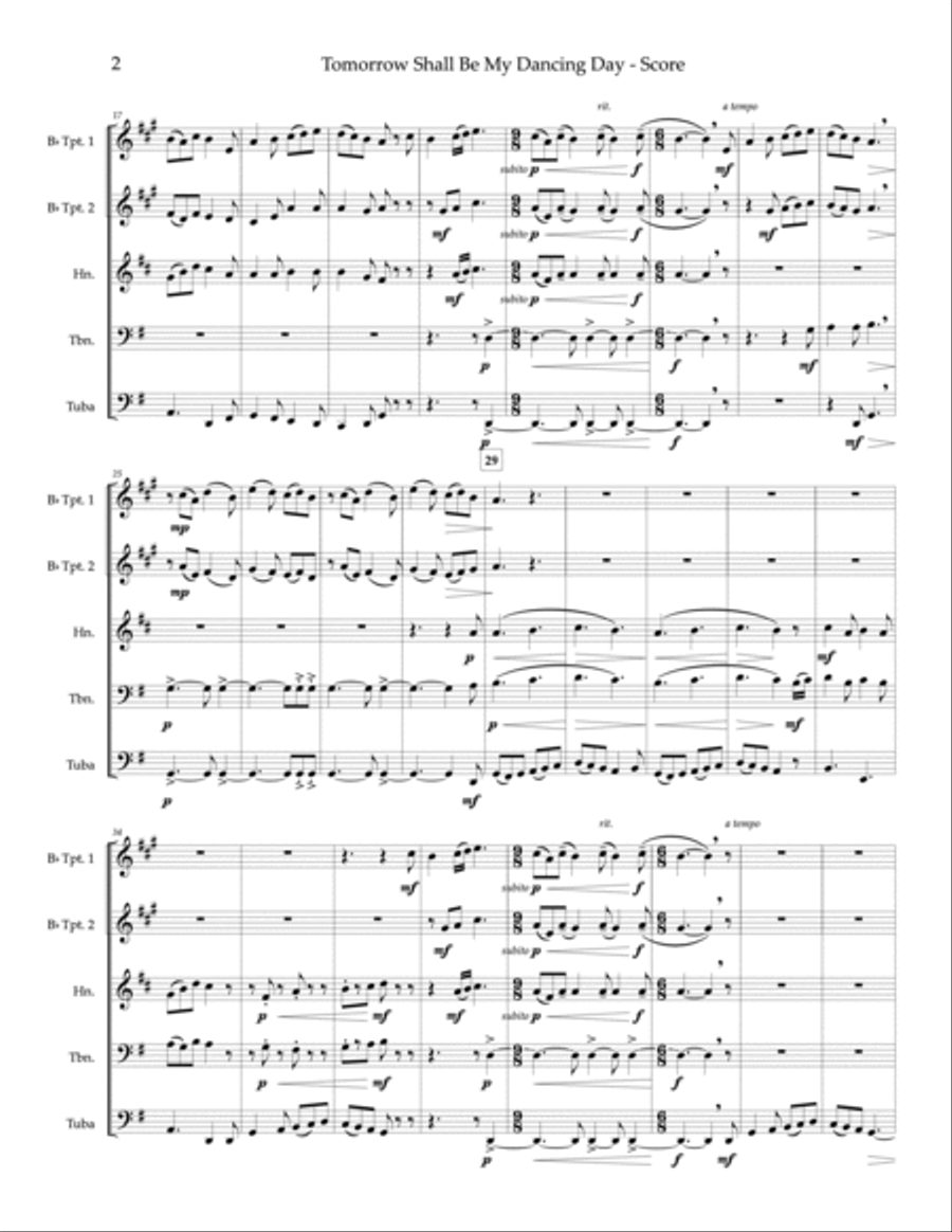 Tomorrow Shall Be My Dancing Day - brass quintet Brass Quintet scores gallery preview page 4