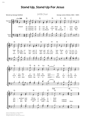 Stand Up, Stand Up For Jesus - SATB Choir - W/Chords