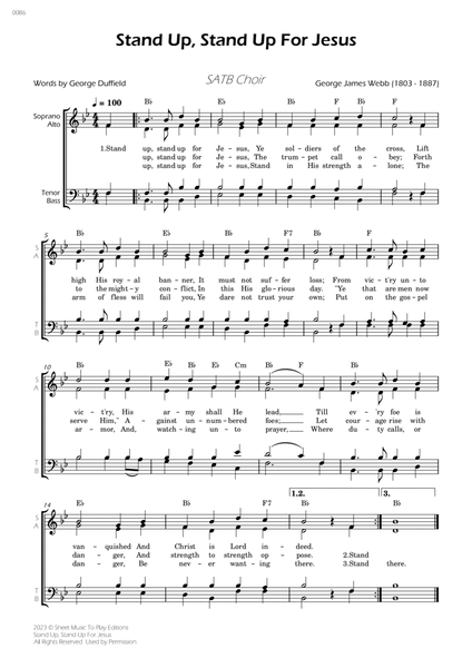 Stand Up, Stand Up For Jesus - SATB Choir - W/Chords image number null