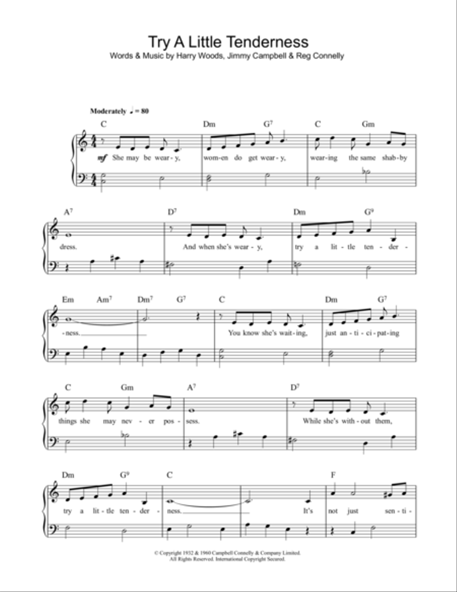 Try A Little Tenderness Try A Little Tenderness Easy Piano scores gallery preview page 1