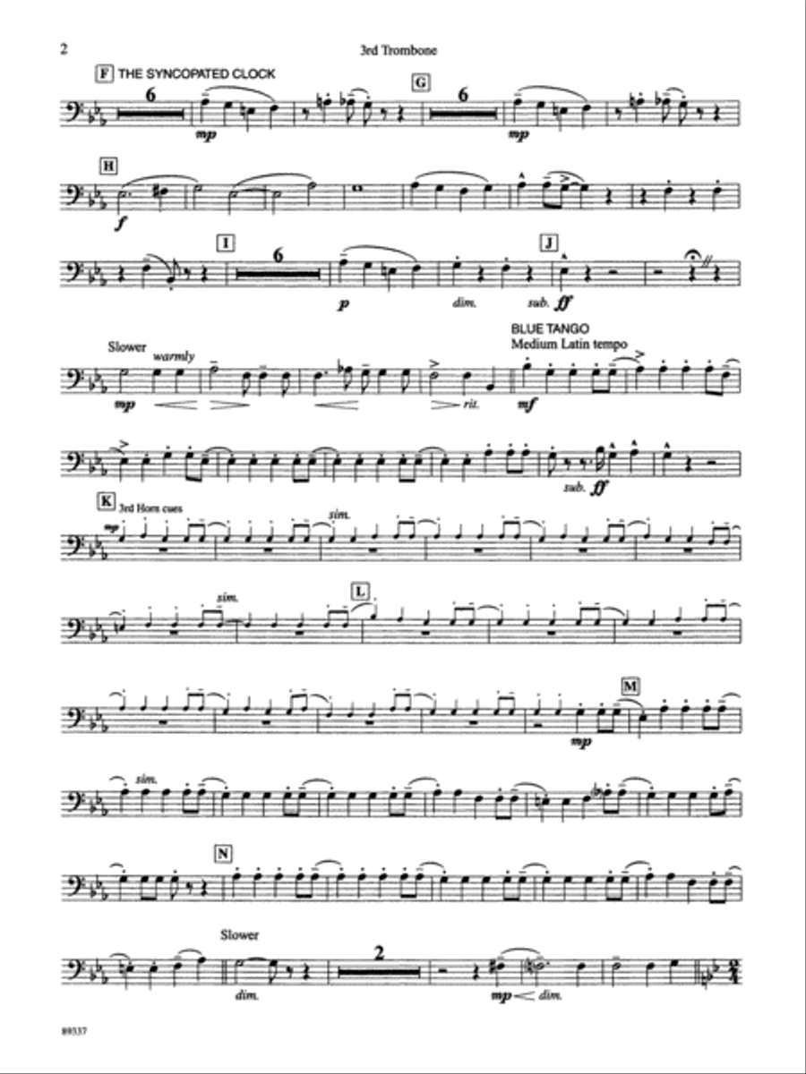 Leroy Anderson Portrait: 3rd Trombone Concert Band scores gallery preview page 2