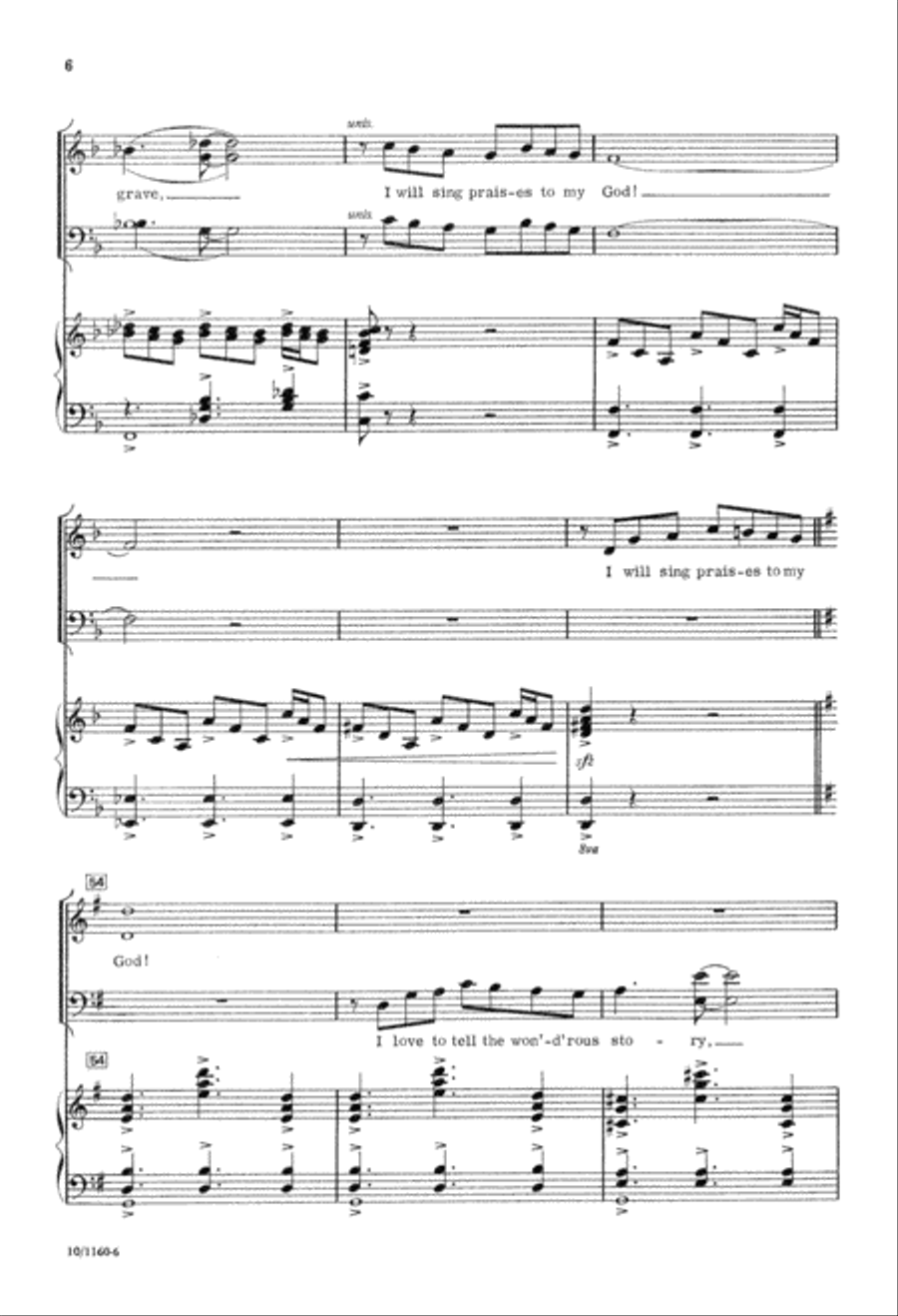 I Will Sing Praises to my God 4-Part scores gallery preview page 6